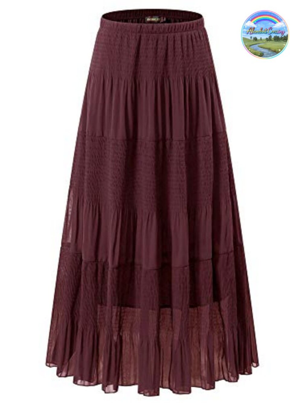 Women's Chiffon High Waist Pleated A-Line Maxi Skirt